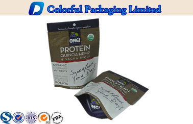 Noirs mats rescellables de papier d'aluminium tiennent la poche pour l'emballage de protéine