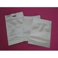 Papier d'aluminium 3 imprimé par coutume latérale argentée blanche faisant cuire le sac avec la tirette
