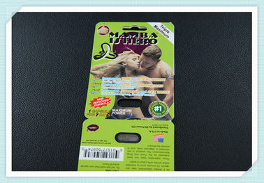 Emballage standard de carte de boursouflure pour les pilules masculines d'amélioration accrochant l'empaquetage de cartes