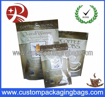 Recyclable tenez les sacs d'emballage de café avec la soupape à air et la tirette