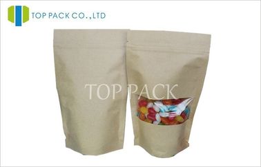 Simples zip-lock tiennent la poche avec la fenêtre, sacs en papier de Papier d'emballage du café 1oz
