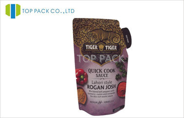 Le sachet en matière plastique de sauce à Rogan Josh empaquetant 8oz a adapté imprimer aux besoins du client 12c