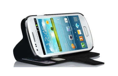 Poche de cas de téléphone de cuir d'unité centrale de couverture de support avec le bouton pour la galaxie S3 mini i8190 de Samsung