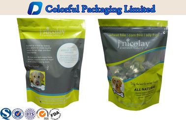 Rescellables stratifiés tiennent des sacs de poche de tirette pour l'aliment pour animaux familiers/sacs adaptés aux besoins du client d'emballage alimentaire d'animal familier