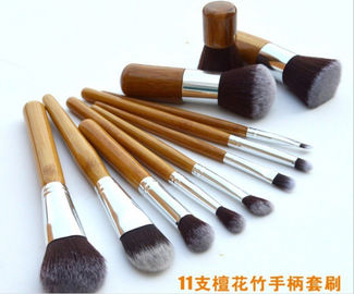 Le maquillage 11PCS professionnel balaye le bois de kit avec le sac de caisse de poche