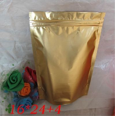 L'or étanche à l'humidité tiennent le doypack refermable de tirette de poches d'aluminium