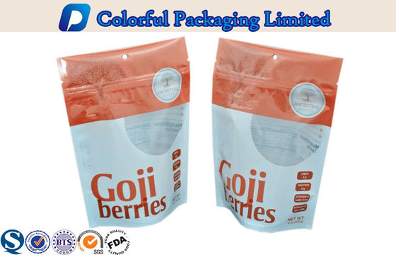 en plastique rescellables de 8oz Goji tiennent des sacs de poche de tirette avec la fenêtre