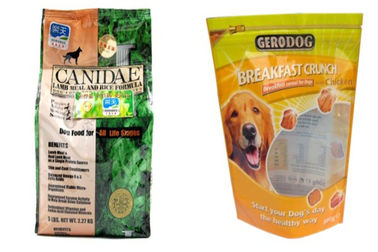 Le gousset inférieur tiennent le sac de conditionnement en plastique d'aliment pour animaux familiers avec le zip-lock rescellable supérieur
