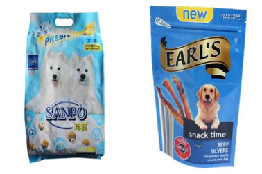 Le gousset inférieur tiennent le sac de conditionnement en plastique d'aliment pour animaux familiers avec le zip-lock rescellable supérieur